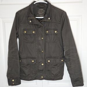 J.Crew Womens Relaxed Fit Boyfriend Field Jacket XS Green‎ Military Outdoor Coat